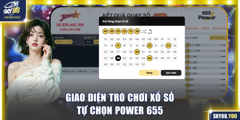 Giao diện XS tự chọn Power 655